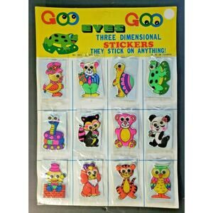 Vintage 1979 Goo Goo Eyes Puffy Stickers Display of 12 Sealed New Old Stock